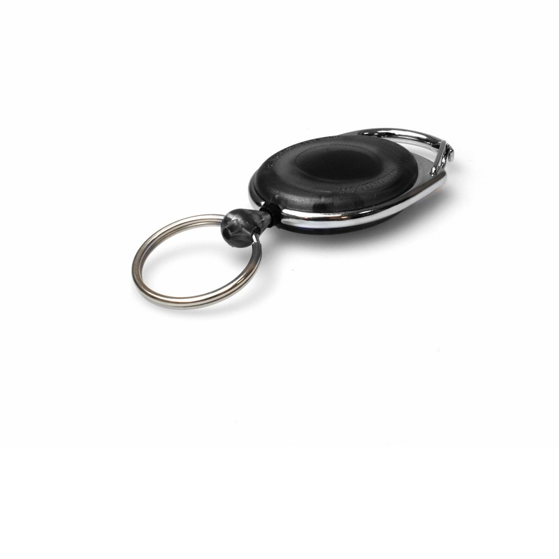 Bilde av Black Translucent carabiner ID badge reel with key ring. 60270237 (DE,SE,NO,FI,RO,PL)